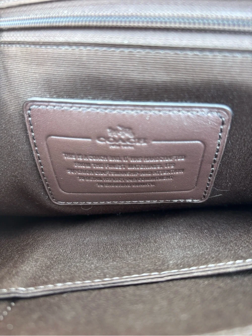 Coach Dark Brown Leather Briefcase with brown Strap